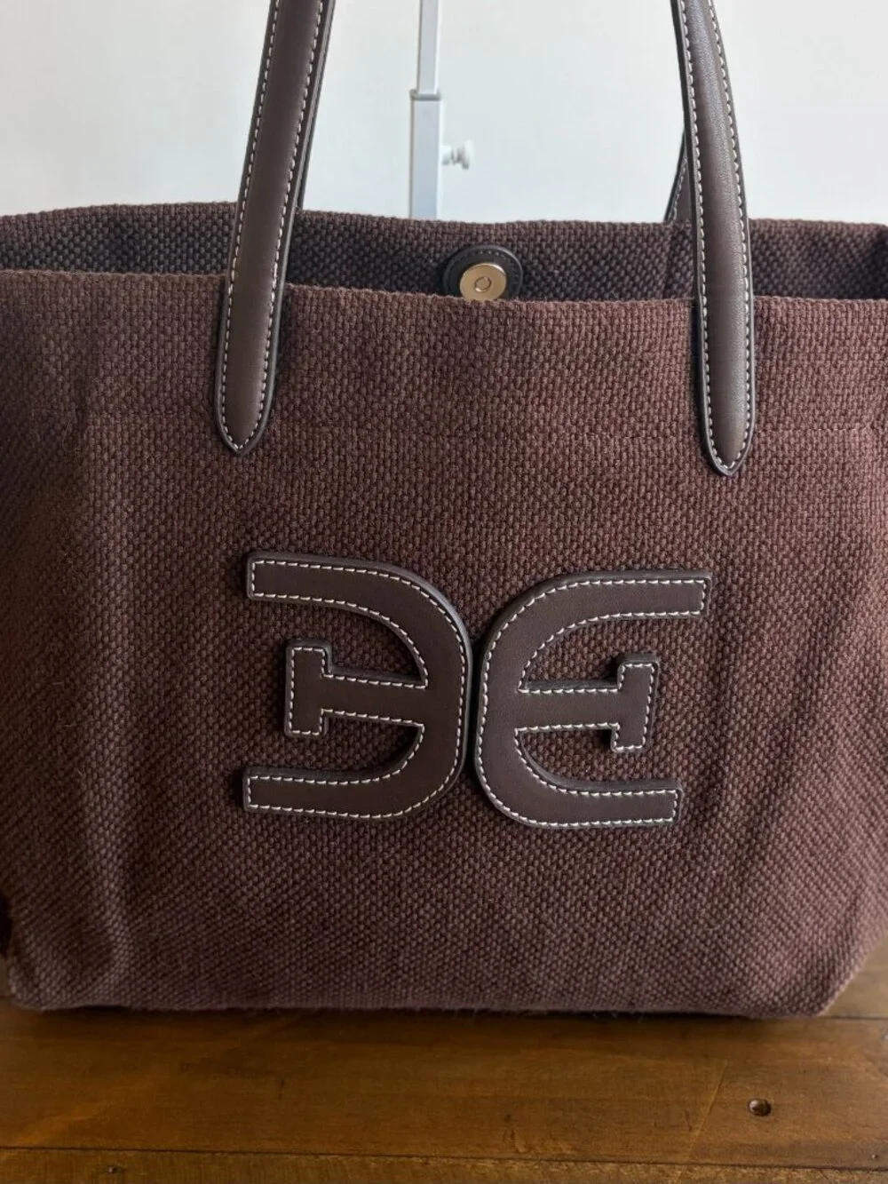 Sam Edelman Classic Logo Tote Bag Dark Brown